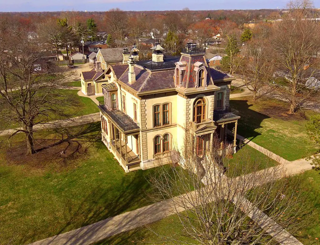 Historic David Davis Mansion. Bloomington, IL. Test photos for a book project. Shot with a DJI Phantom 3se camera drone.
